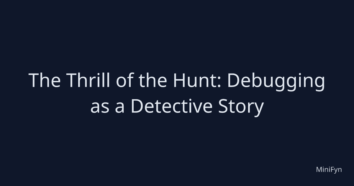 The Thrill of the Hunt: Debugging as a Detective Story